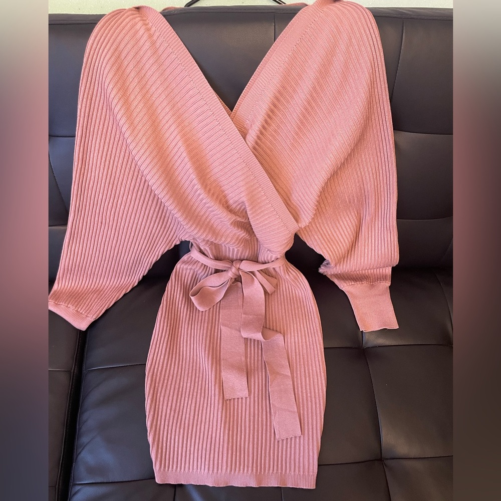 Bella and Bloom Change if Heart Sweater Dress in Rose